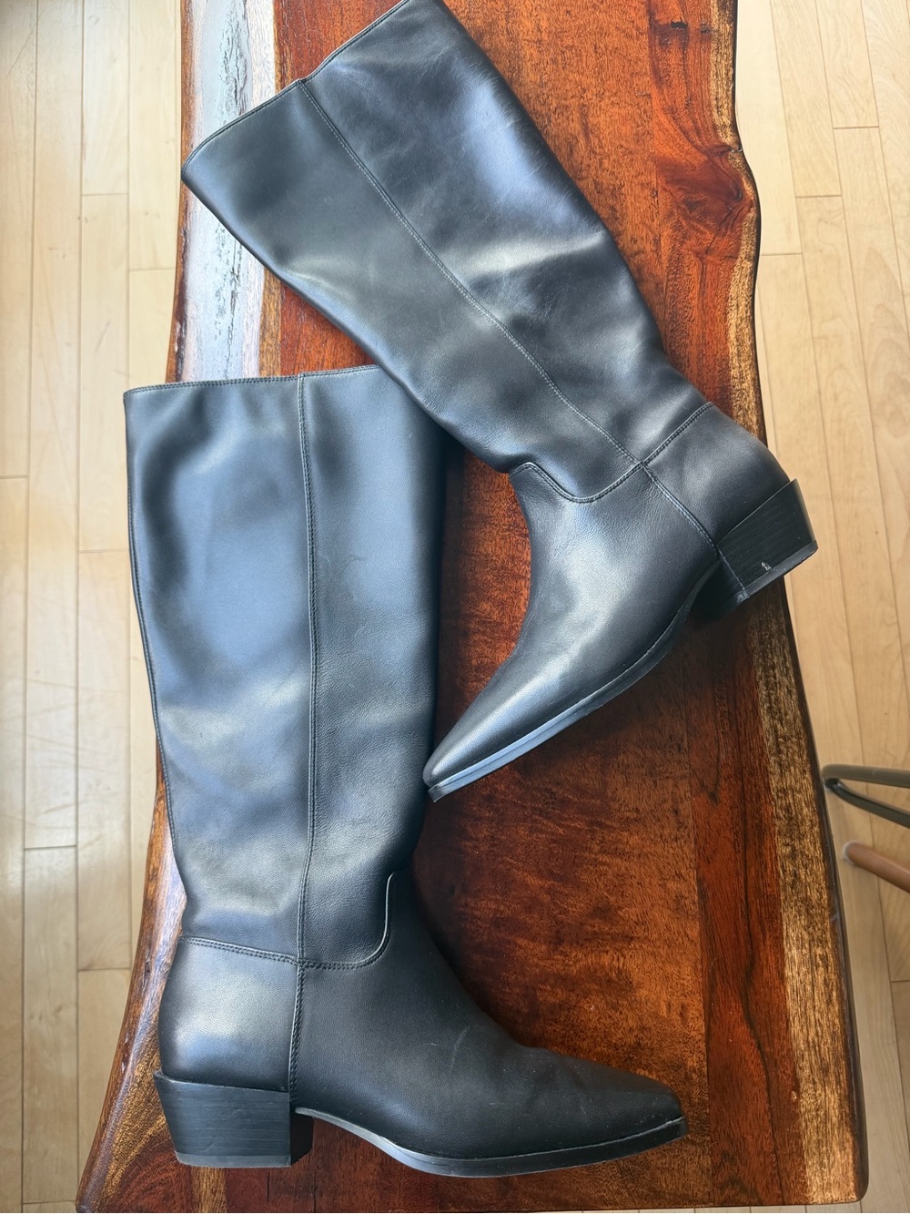 Nordstrom “Turner” Black Knee-High Leather Boots
